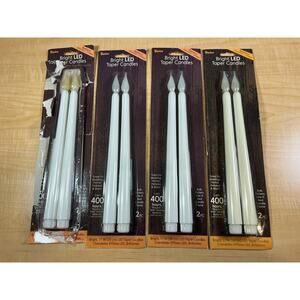 4 Packs Of LED Flameless Taper Candles Battery‎ Operated 8 Candles In All